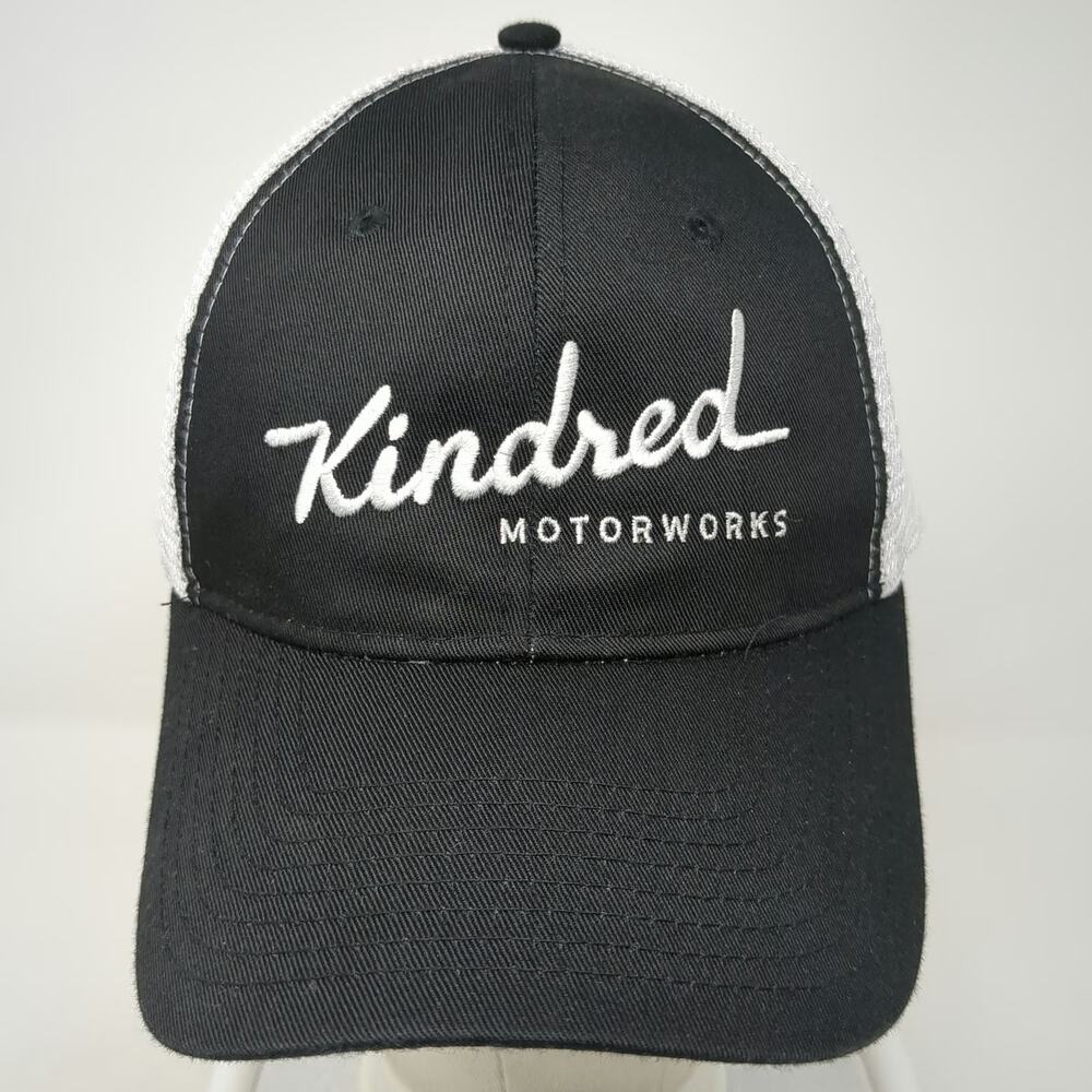 Kindred Motorworks Trucker Hat Black White One Size Mesh Back Snapback Logo Cap - Picture 2 of 9
